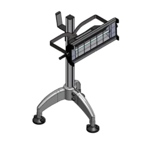 Columna corta de aluminio con base fija de trípode y dispositivo deslizante
